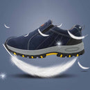 TENGOO Men's Casual Safety Shoes Steel Toe Breathable Work Boots Hiking Climbing Shoes