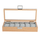 6 Slots Wooden Watch Jewelry Storage Holder Box Watches Display Holder Gift Case