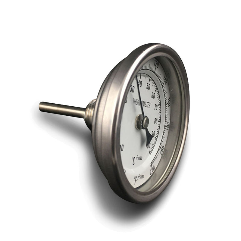 Homebrewing Beer Brewing Wine Thermometer Weldless Bi-metal Thermometer Kit 3"Face-2"Probe 1/2"MNPT