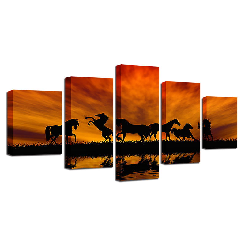 5PCS Large Huge Modern Wall Art Oil Painting Picture Print Unframed Home Decor Wall Sticker