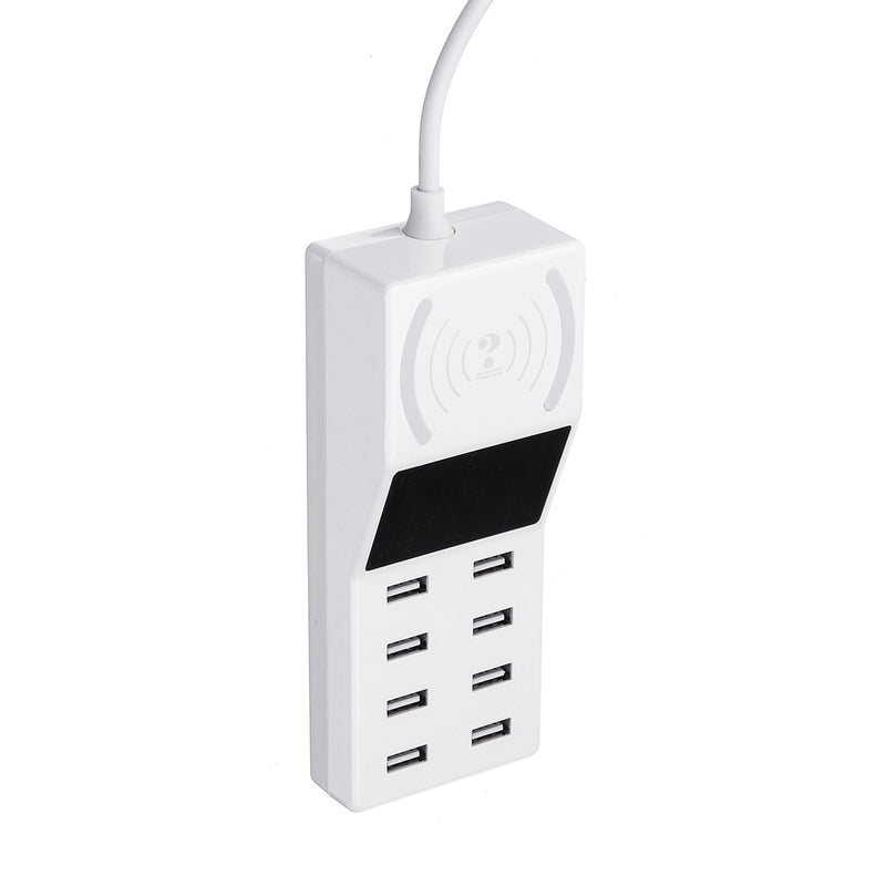 Upgrade Version Multiple USB Charger Intelligent 8-Port Desktop Charger Wireless Charger Charging Station Multi Port Travel Fast Wall Charger Hub Display Real-time Current