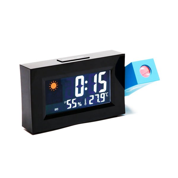 Loskii 8290 Electric LED Weather Forecast Clock With Time Projection Color Screen Dual Power Supply Temperature And Humidity Display Alarm Clock