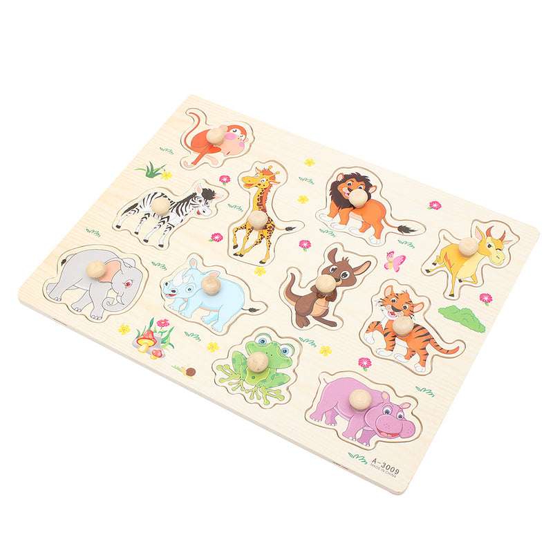 Zoo Animals Wooden Jigsaw Children Kids Baby Learning Educational Puzzle Toy