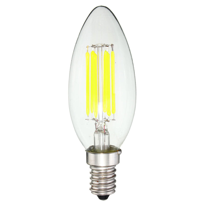 Dimmable E14 6W COB 600Lm Edison Filament Bulb LED Light Candle AC 110V