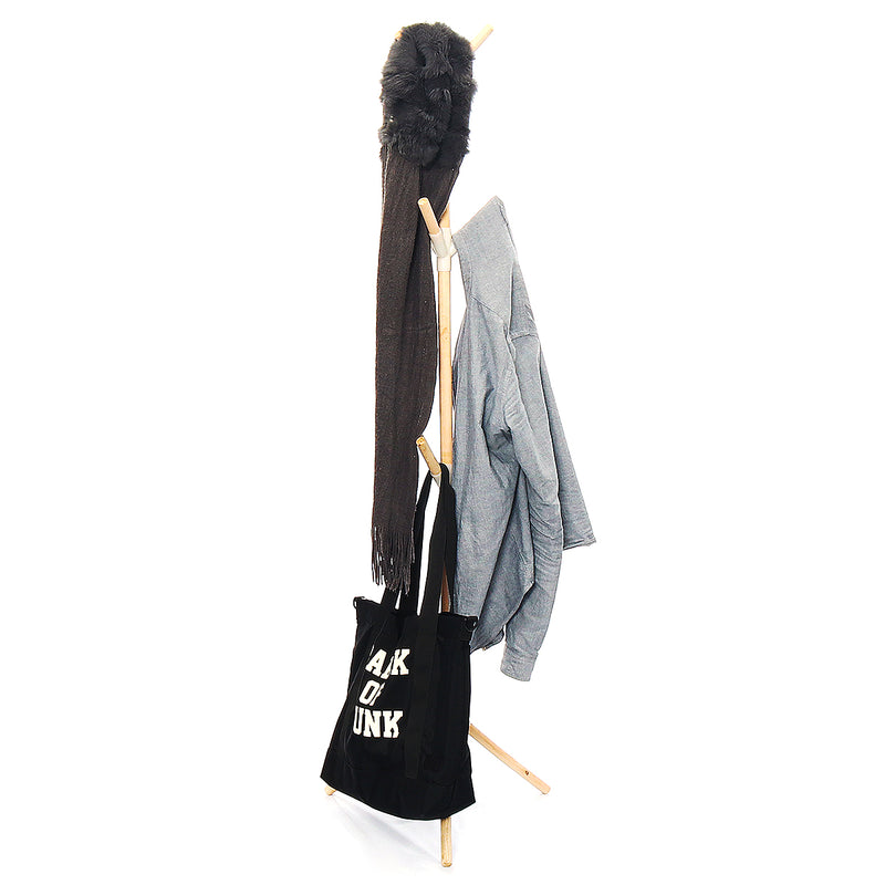 6/9/12 Hook Hat Coat Clothes Stand Rack Umbrella Jacket Wood Tree Hanger Holder