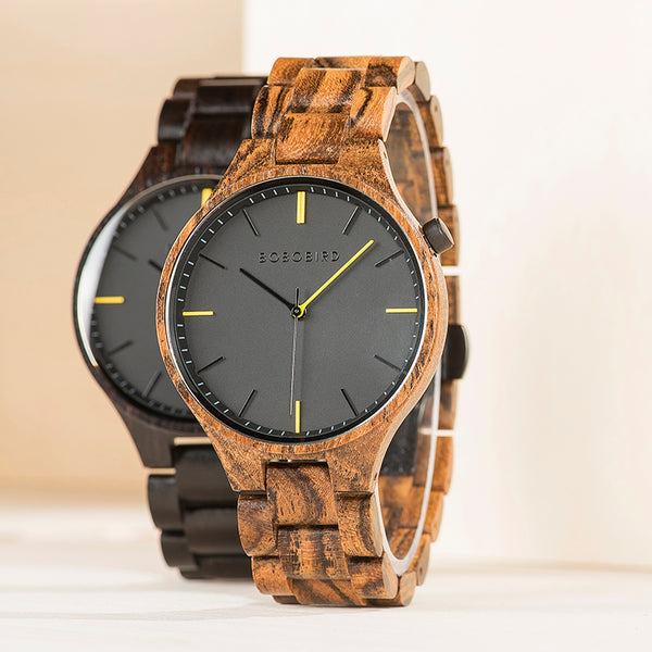 BOBO BIRD S27 Casual Style Men Wrist Watch Wooden Creative Quartz Watches