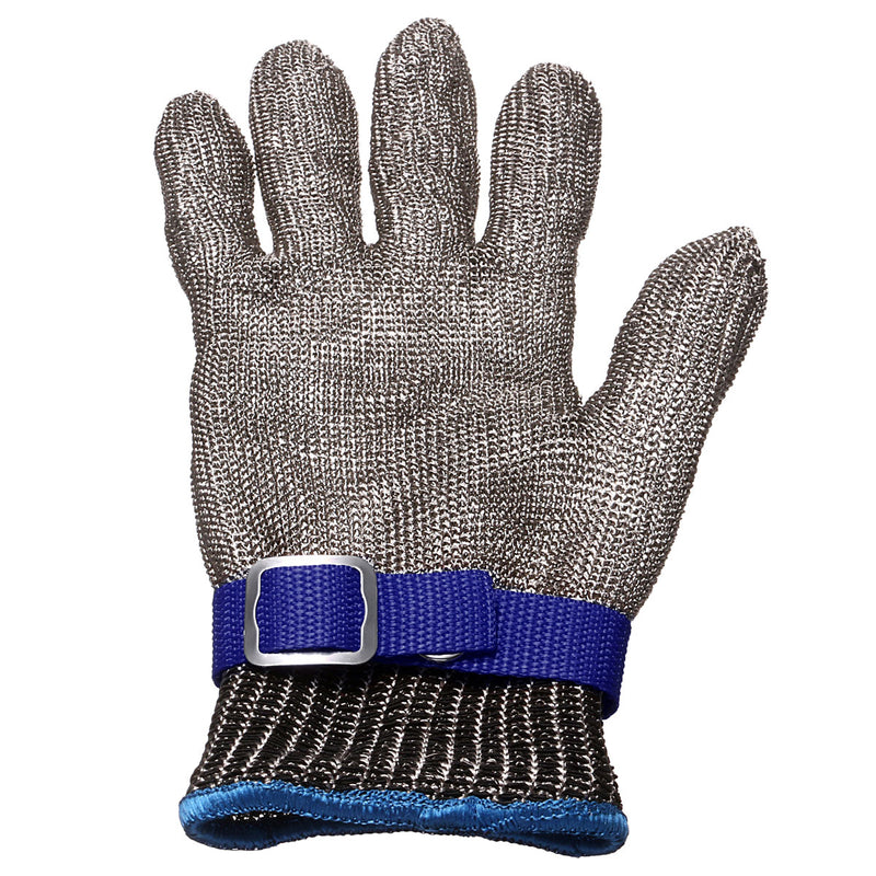 Safety Cut Proof Stab Resistant Stainless Steel Metal Mesh Butcher Glove Blue