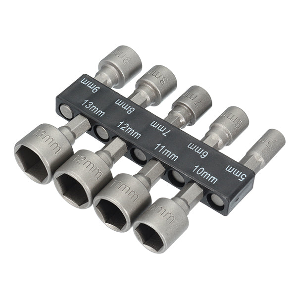 9pcs 1/4 Inch Hex Shank Power Nut Driver Drill Bit Set 5-13mm Socket Wrench