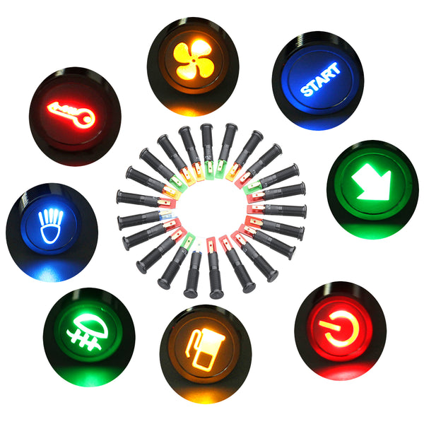12/24/36V 10MM LED Dashboard Warning Signal Light Van Dash Panel Indicator Lamp