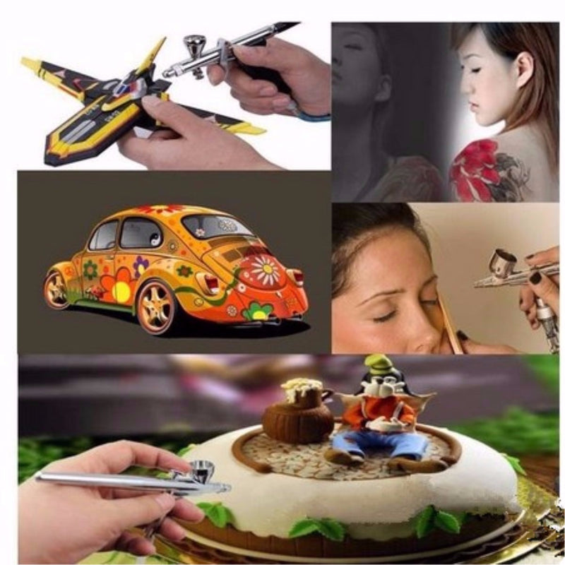 9cc Dual Action 3 Airbrush Air Compressor Kit Craft Cake Paint Art Spray Gun