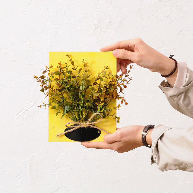 DIY Artificial Flowers for Decorations Wooden Board Wall Hanging Artificial Flowers Plastic