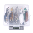 HENGJIA J101 5PSC Duck Fishing Lure Set Rotating Tail Popper Topwater Swim Crankbait Artificial Hard Bait
