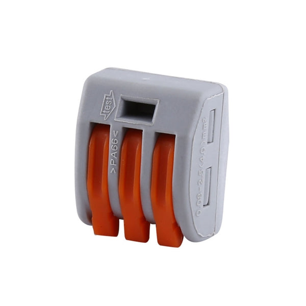 Excellway 222-413 10Pcs 3 Pin Spring Terminal Blocks Electric Cable Lever Wire Connectors
