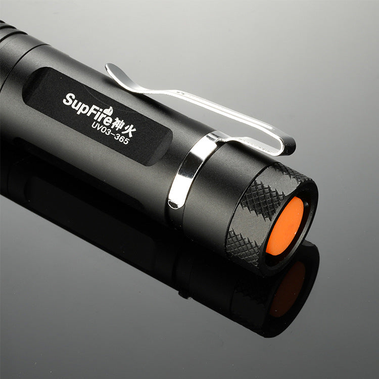 SupFire UV03 365NM Warm White Light Tactical Flashlight Fluorescence Detection Flashlight Multifunctional AA Flashlight