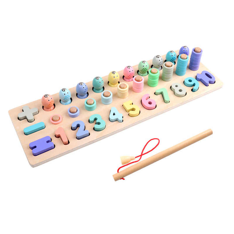Wooden Magnetic Fishing Game Rods Fish Childrens Kids Wood Magnet Board Toys Puzzle games