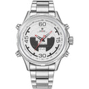 WEIDE 6306 Dual Display Digital Watch Alarm Calendar Luminous Display Stainless Steel Sport Watch