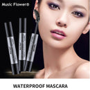 Music Flower Black Thick Double Brush Mascara Electric Eye Fixer Makeup Waterproof Longlasting Curling Smudgeproof