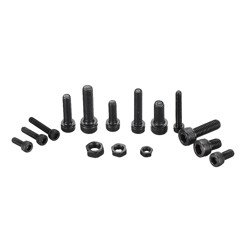 Suleve MXCH5 500Pcs M3 M4 M5 Carbon Steel Screw Hex Socket Cap Head 8-20cm Bolt Nut Assortment