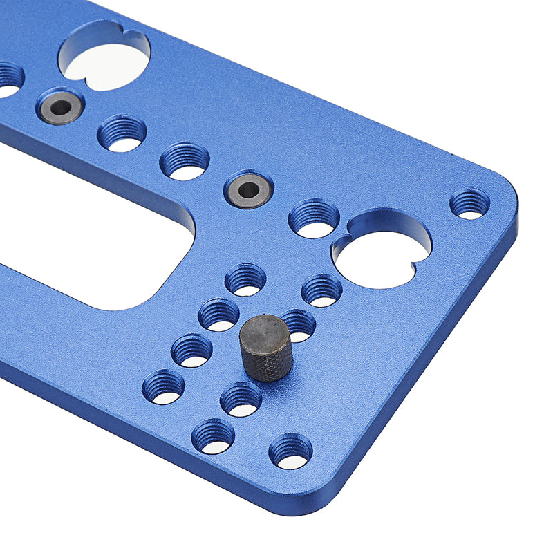 Blue Aluminum Alloy Knob and Pull Cabinet Hardware Jig Adjustable Door Drawer Handle Knob Pull Drill Template Woodworking Tool