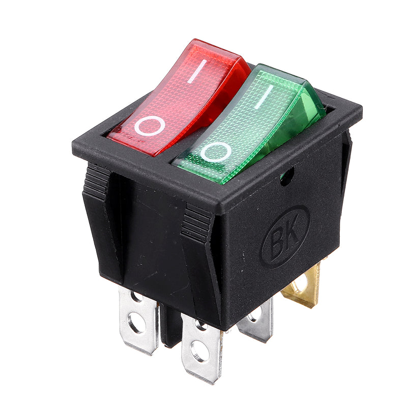 Rocker Switch Red Green Kcd3 Dual 6-pin With Light for Electrical Products Car Motorcycle TV Treadmill Coffee Pot Water Dispenser
