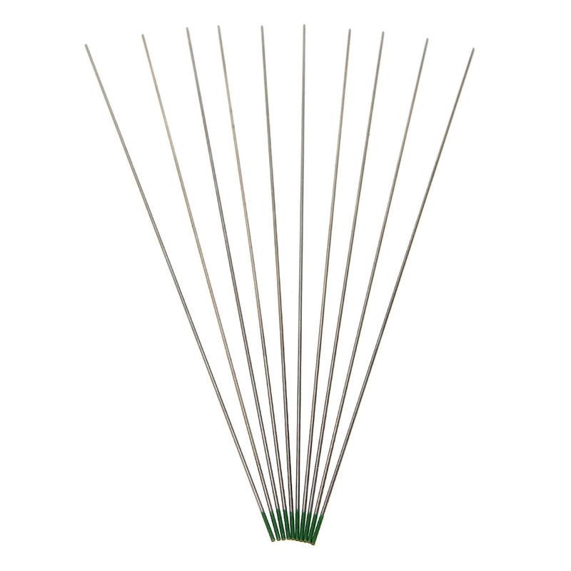 10Pcs 1mm x 175mm Green Tip Pure Tungsten Electrode For TIG Welding