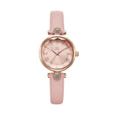 SHENGKE SK K9009 Crystal Roman Numerals Dial Leather Strap Ladies Dress Watch Women Quartz Watch