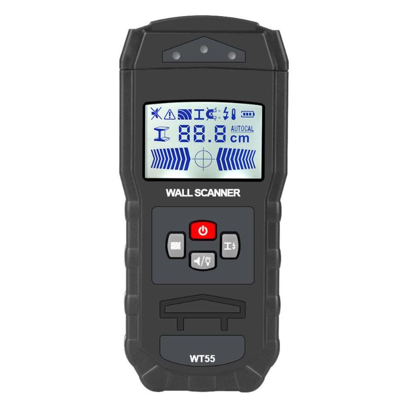 WT55 Digital Wall Scanner Detector Detecting Wire Live Cable Water Pipes Metal Materials Electronic Measuring Instruments