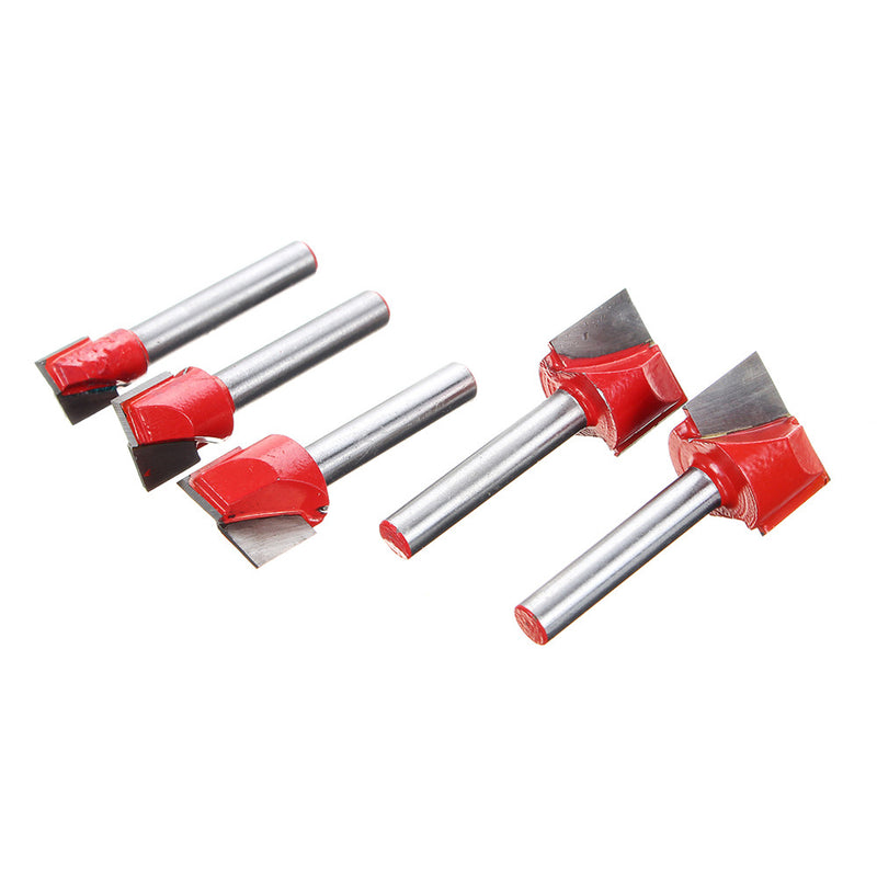 5pcs 10/13/16/18/20mm Surface Planing Bottom Cleaning Wood Milling CNC Router Bit Woodworking Tools