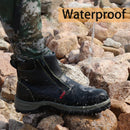 lens Men's Safety Steel Toe Non-Slip Zipper Boots Waterproof Outdoor Welding Work Shoes