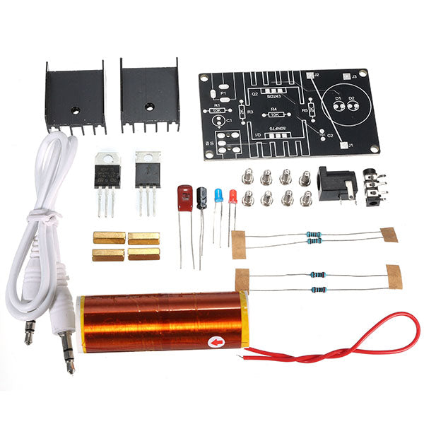 DC 15-24V 2A DIY Electronic Mini Music Tesla Coil Plasma Horn Speaker Kit Produce Arc Music Player