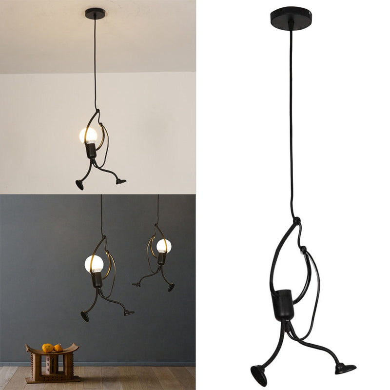 Nordic Modern E27 Creative Little man Iron Chandelier Pendant Light for Bar Restaurant Home AC110--220V