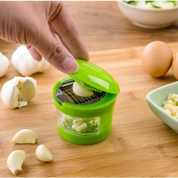 Multi-function Garlic Press Slicer Chopper Grater Hand Presser Garlic Grinder With Container Vegetable Cutter