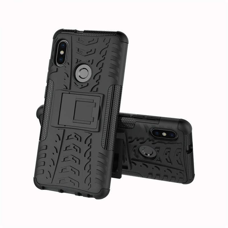 Bakeey Armor Shockproof Holder Dual Rugged Silicone+PC Protective Case For Xiaomi Redmi Note 5