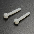 Suleve M3NP2 50Pcs M3 White Round Pillips Pan Head Plastic Nylon Screw Bolt 5/6/8/10/12/15/20/25mm Length