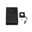 Aluminum Alloy Porous Case + Cooling Fan DIY Kit Porous Radiating Metal Enclosure Protective Shell for Raspberry Pi 4B Only
