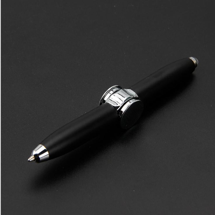 Fingertip Gyro Pen Multifunction Rotating Illuminating Metal Ballpoint Pen LED Lamp Decompression Finger Gyro Pen