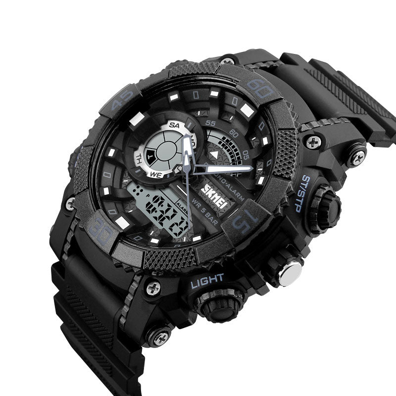 SKMEI 1228 Dual Display Multifunction Digital Quartz 50M Waterproof Chronograph LED Watch
