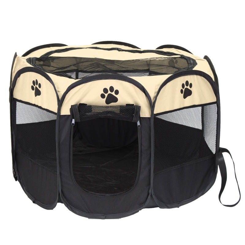 8 Panel Portable Puppy Dog Pet Cat Playpen Crate Cage Exercise Cage Pen Tent