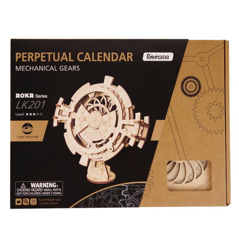 3D Self-Assembly Wooden Perpetual Calendar Mechanical Gears Building Kits Puzzle Building Model Gift