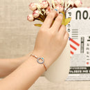Unisex Evil Eye Bracelets Ethnic Blue Zircon Round Charm Bracelet Vintage Jewelry