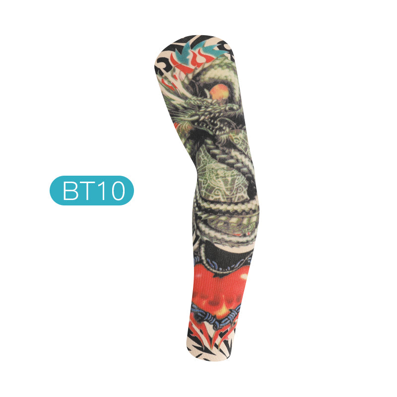 Ice Silk Sunscreen Arm Sleeves Printing Outdoor Riding Flower Arm Tattoo Arm Fishing Sleeve