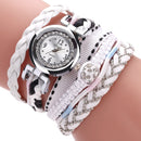 DUOYA DY080 Fashionable Fine Leather Band Winding Ladies Bracelet Watch Braided Quartz Watches