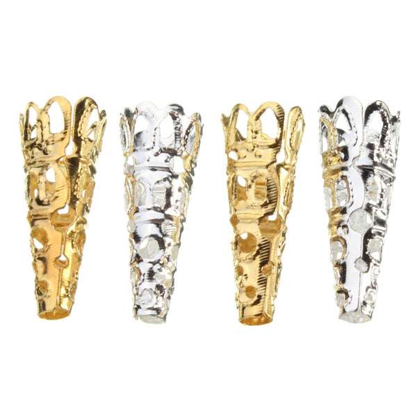 50Pcs Silver Gold Cone Petunia Care Caps DIY Jewelry