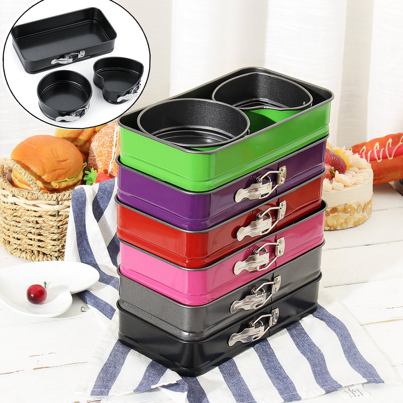 3Pcs Mini Non-stick Cake Bake Mold Pan Kitchen Bakeware Mould Sandwich Tray