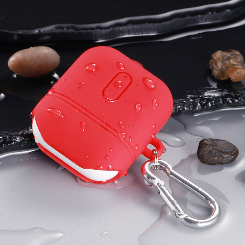 TOTU Anti-Dust Soft Silicone Wireless Bluetooth Earphone Storage Protective Case with Hook for AirPods 2 / AirPods 1