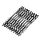 BROPPE 10+1 100mm PH2 S2 Alloy Steel Magnetic Double Head Electric Screwdriver Bit Set with B Type Magnetic Ring