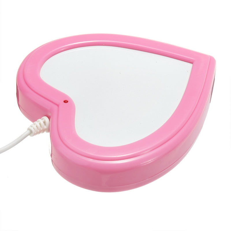 USB Charging Portable Heart-Shaped Electric Warmer Cup Bottle Mat Coffee Cup Heater Mug Pad