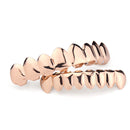 2Pcs Gold Silver Plated Custom Teeth Grill 8 Tooth Hip Hop Top & Bottom Teeth Grill Removable Mouth Grillz set