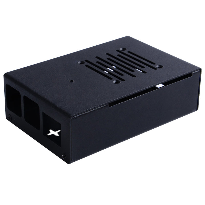ZP0070 Aluminum Alloy Case with Cooling Fan and Heatsink Metal Enclosure DIY Protective Shell Kit for Raspberry Pi 4B