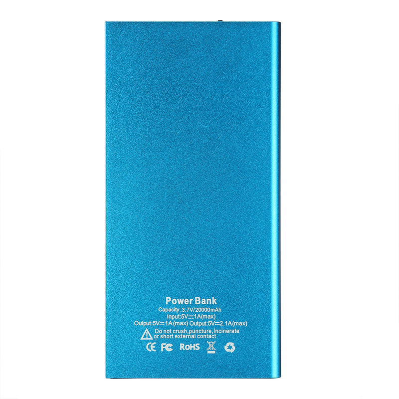 Ultrathin Solar Powered Battery Bank USB Solar Charger 20000mAh LED Light Dual USB Charger